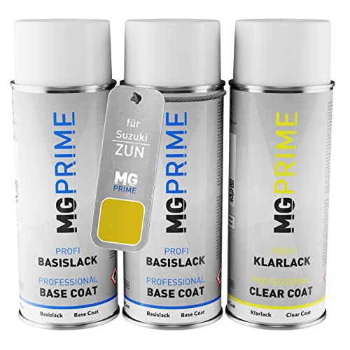 MG PRIME Autolack Sprühdosen Set für Suzuki ZUN Sunburst Yellow Metallic Grundlack Basislack Klarlack Spraydose 400ml MG PRIME Autolack Sprühdosen Set für Suzuki ZUN Sunburst Yellow Metallic Grundlack Basislack Klarlack Spraydose 400ml von MG PRIME