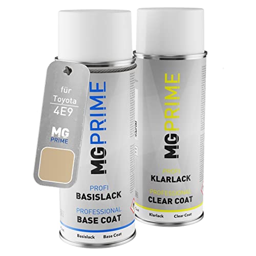 MG PRIME Autolack Sprühdosen Set für Toyota 4E9 Sand Beige/Sandy Taupe Basislack Klarlack Spraydose 400ml MG PRIME Autolack Sprühdosen Set für Toyota 4E9 Sand Beige/Sandy Taupe Basislack Klarlack Spraydose 400ml von MG PRIME
