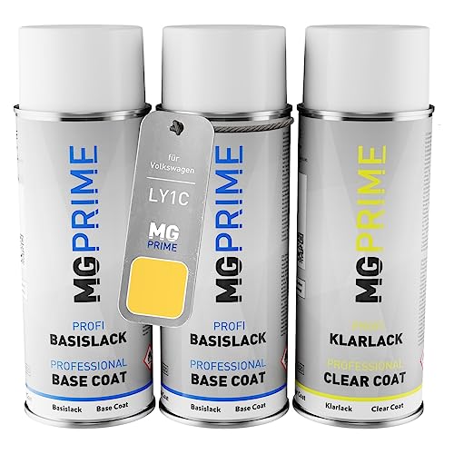 MG PRIME Autolack Sprühdosen Set für Volkswagen VW LY1C / Y1C / 1T Sonnengelb Grundlack Basislack Klarlack Spraydose 400ml MG PRIME Autolack Sprühdosen Set für Volkswagen VW LY1C / Y1C / 1T Sonnengelb Grundlack Basislack Klarlack Spraydose 400ml von MG PRIME