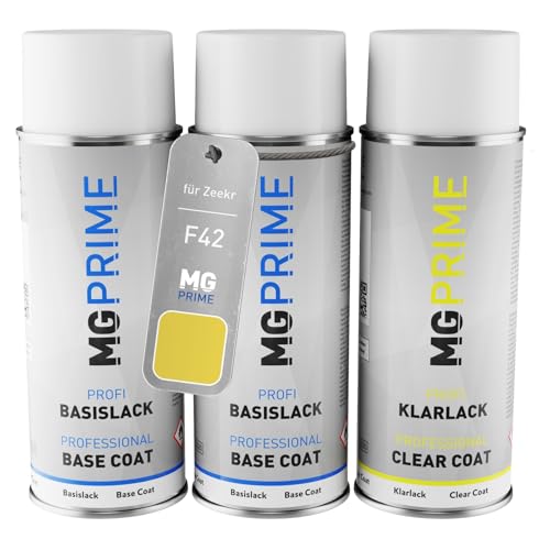 MG PRIME Autolack Sprühdosen Set für Zeekr F42 Lumen Yellow Grundlack Basislack Klarlack Spraydose 400ml MG PRIME Autolack Sprühdosen Set für Zeekr F42 Lumen Yellow Grundlack Basislack Klarlack Spraydose 400ml von MG PRIME