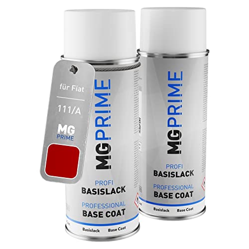 MG PRIME Autolack Sprühdosen für Fiat 111/A / 111 Rosso Passione/Passione Rot Grundlack Basislack Spraydose 400ml von MG PRIME