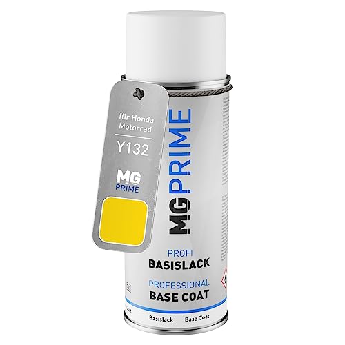 MG PRIME Motorradlack Spraydose für Honda Motorrad Y132 Beak Yellow Basislack Sprühdose 400ml von MG PRIME