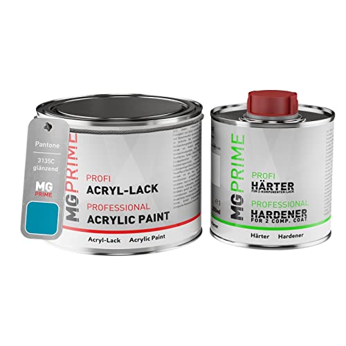 MG PRIME Pantone 3135C Blue Acryl-Lack glänzend 0,75 Liter / 750 ml Dose inkl. Härter von MG PRIME