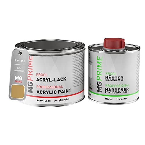 MG PRIME Pantone 465C Brown Acryl-Lack seidenmatt 0,75 Liter / 750 ml Dose inkl. Härter von MG PRIME