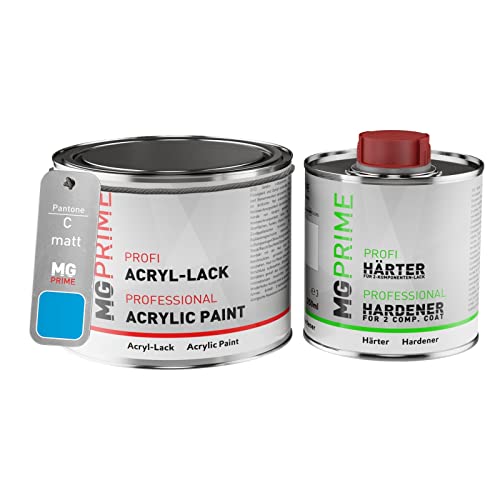 MG PRIME Pantone C Process Blue Acryl-Lack matt 0,75 Liter / 750 ml Dose inkl. Härter von MG PRIME