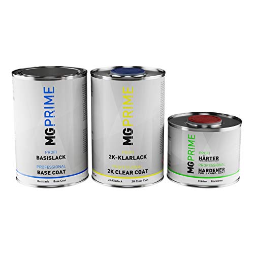 MG PRIME RAL 7048 Perlmausgrau/Pearl mouse grey Lack Dose Set Basislack spritzfertig + 2K Klarlack glänzend 2,5L von MG PRIME