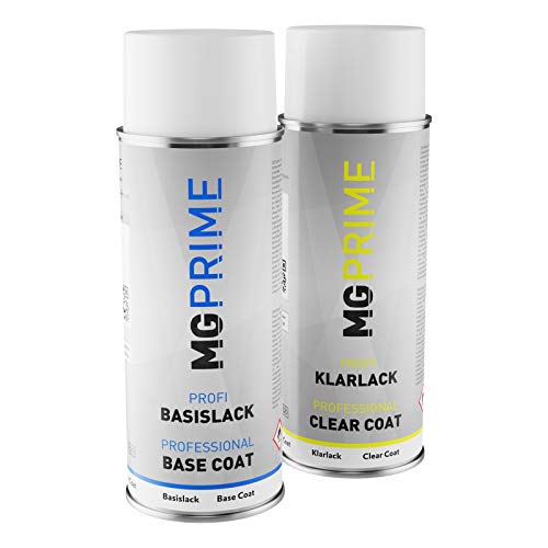 MG PRIME Sprühdosen Set Pantone 355C Green glänzend Basislack Klarlack Spraydose 400ml von MG PRIME