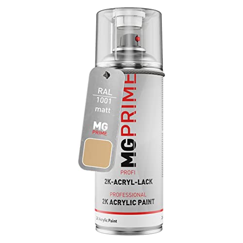 MG PRIME RAL 1001 Beige matt 2K Acryl Spraydose Sprühdose 400 ml schnelltrocknend von MG PRIME