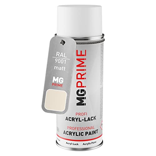 MG PRIME RAL 9001 Cremeweiss/Cream Spraydose 400 ml matt schnelltrocknend von MG PRIME