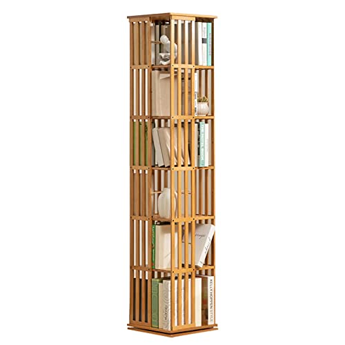 Drehbares Bücherregal Deckenhohes Bücherregal 6-stöckiger Bücherständer Bücher Spielzeug Organizer Regal Für Wohnzimmer, Schlafzimmer (Color : B, S : 37x37x178cm) von MGCtech