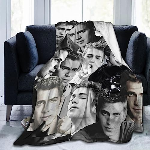 MGDDB Hayden Christensen Decke, Flanell, leichte Fleecedecken, Bettwäsche für Bett, Sofa, Couch, Dekoration, Schwarz, 152,4 x 127,7 cm von MGDDB
