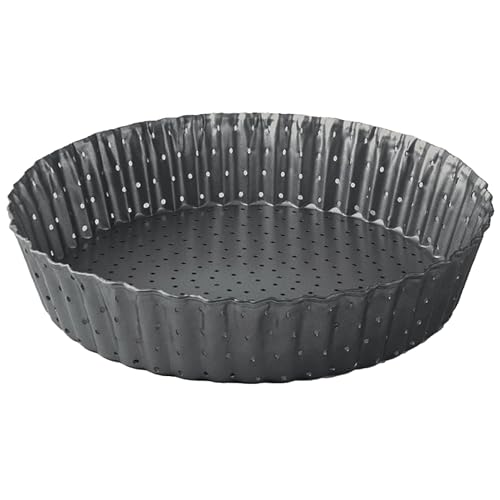 MGE - Extra Hohe Quicheform 24 cm - Tarteform mit Hebeboden aus Karbonstahl - Backform Rund - Tarteform - Quiche Formen mit Hebeboden Antihaftbeschichtung - Obstbodenform - Kuchenform - 24 cm von MGE World