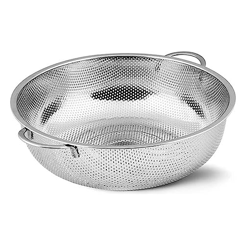 MGE - Nudelsieb - Edelstahl Küchensieb - Edelstahlsieb mit Stabilem Griff, Küchensiebe für Quinoa, Nudeln, Obst, Gemüse, Reis - Abtropfsieb - Sieb mit Schwerlastgriffen und Ringsockel - Ø 25 cm MGE - Nudelsieb - Edelstahl Küchensieb - Edelstahlsieb mit Stabilem Griff, Küchensiebe für Quinoa, Nudeln, Obst, Gemüse, Reis - Abtropfsieb - Sieb mit Schwerlastgriffen und Ringsockel - Ø 25 cm von MGE World