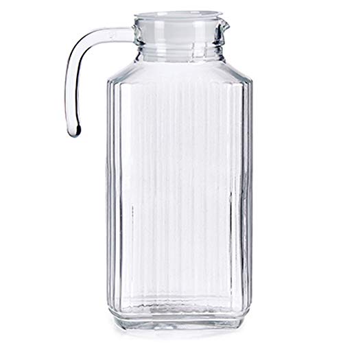 MGE - Glaskanne mit Deckel - Glaskanne für den Kühlschrank - Flasche für Tee, Fruchtsaft, Limonade - Transparente Flasche - 1,8 L von MGE World