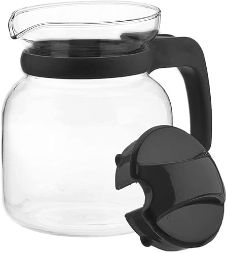 MGE - Mikrowellengeeignete Kaffeekanne - Thermokanne aus Glas - Melita Kanne mit Deckel - Schwarz oder Weiß - 650 mL von MGE World