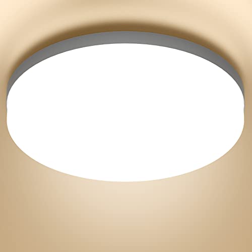 MGEELED Deckenlampe LED Deckenleuchte Flach 36W, 4000K, 4300LM Neutralweiß Rund Badezimmer Lampe IP44 Wasserfest Modern Panel Lampe für Küche Wohnzimmer Kellerlampe Schlafzimmer Flur, Ø23CM von MGEELED