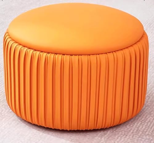 MGEMJMJ Hocker Ottomans Runder Pouf Sofa Couch Pouffe Ottomane, Fußbeinstütze Tritthocker Für Wohnzimmer Und Schlafzimmer(Size:36x24cm,Color:orange) von MGEMJMJ