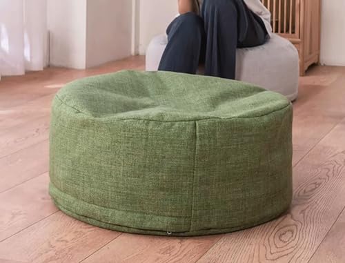 MGEMJMJ Hocker Runde Fußhocker, Möbel, Gepolsterter Ottoman, Gepolsterter Fußhocker Mit Griff, Sofa, Hocker, Sitz, Wohnzimmer(Size:45x15cm,Color:Grün) von MGEMJMJ