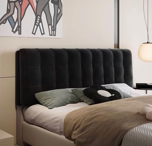 MGEMJMJ Kopfteil Großes Volksbettbettkissen, Wandkissen Kissenbrett Kopfteil Polsterschlafzimmer Rückenlehne Gepolstert(Size:No headboard 63"/160cm,Color:schwarz) von MGEMJMJ