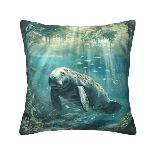 Crazy Save Kissenbezug mit Seekuh-Druck, Kordsamt, dekorative Kissenbezüge für Sofa, Wohnzimmer, Couch, Bett Crazy Save Kissenbezug mit Seekuh-Druck, Kordsamt, dekorative Kissenbezüge für Sofa, Wohnzimmer, Couch, Bett von MGGAklp