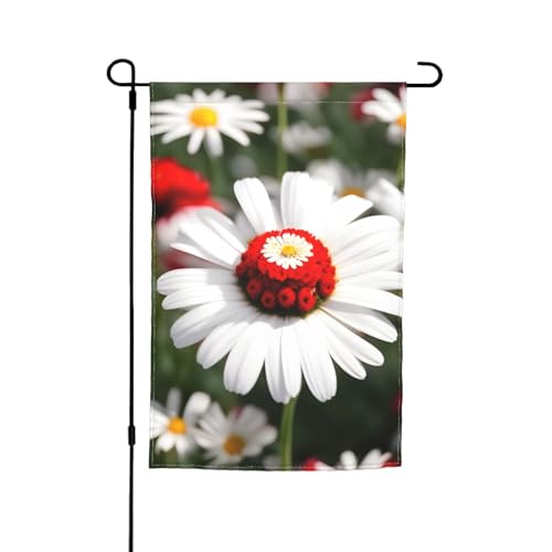 Gartenflagge mit Blumen- und weißen Gänseblümchen, doppelseitig, für Außendekorationen Gartenflagge mit Blumen- und weißen Gänseblümchen, doppelseitig, für Außendekorationen von MGGAklp