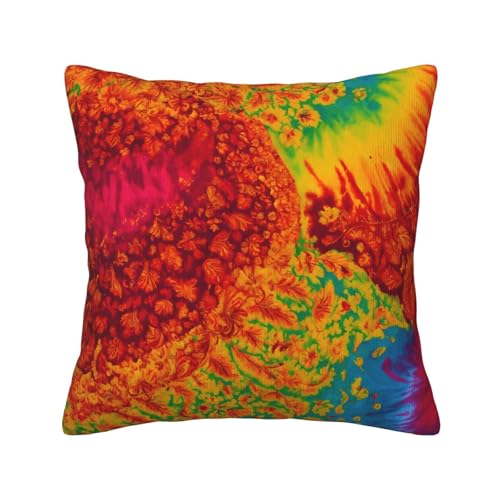 MGGAklp Batik-Kissenbezüge mit Hippie-Druck, Kordsamt, dekorativer Überwurf-Kissenbezug für Sofa, Wohnzimmer, Couch, Bett von MGGAklp