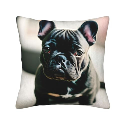MGGAklp Bezaubernder Kissenbezug mit französischer Bulldogge, aus Kordsamt, dekorative Kissenbezüge für Sofa, Wohnzimmer, Couch, Bett MGGAklp Bezaubernder Kissenbezug mit französischer Bulldogge, aus Kordsamt, dekorative Kissenbezüge für Sofa, Wohnzimmer, Couch, Bett von MGGAklp