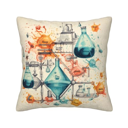 MGGAklp Dekorative Kissenbezüge mit Chemie-Druck, Kordsamt, für Sofa, Wohnzimmer, Couch, Bett von MGGAklp