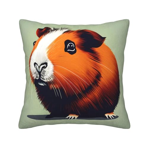 MGGAklp Dekorative Kissenbezüge mit Meerschweinchen-Illustrationsdruck, Kordsamt, für Sofa, Wohnzimmer, Couch, Bett MGGAklp Dekorative Kissenbezüge mit Meerschweinchen-Illustrationsdruck, Kordsamt, für Sofa, Wohnzimmer, Couch, Bett von MGGAklp
