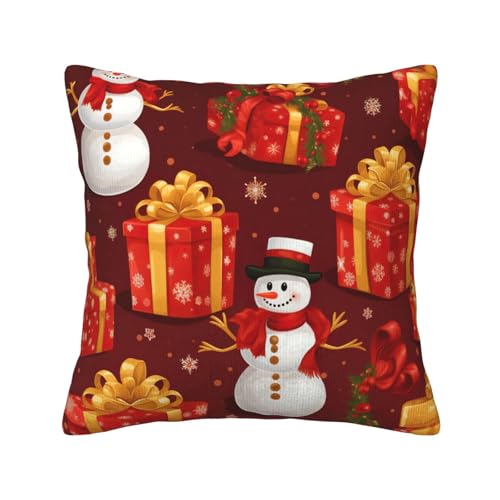 MGGAklp Dekorative Kissenbezüge mit Schneemann-Motiv, aus Kordsamt, für Sofa, Wohnzimmer, Couch, Bett MGGAklp Dekorative Kissenbezüge mit Schneemann-Motiv, aus Kordsamt, für Sofa, Wohnzimmer, Couch, Bett von MGGAklp