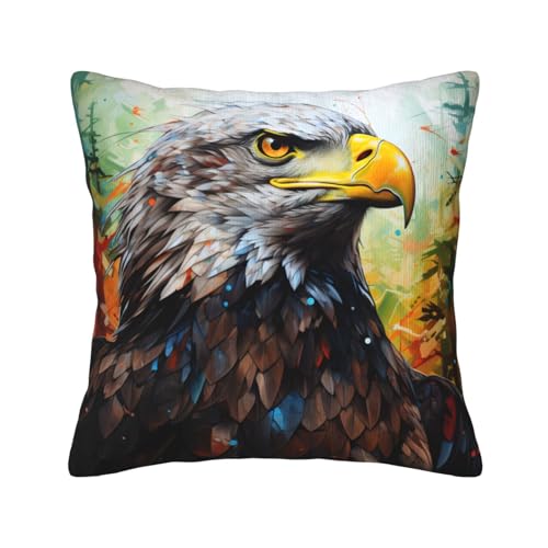 MGGAklp Dekorativer Kissenbezug aus Kord, Adlermuster, für Sofa, Wohnzimmer, Couch, Bett MGGAklp Dekorativer Kissenbezug aus Kord, Adlermuster, für Sofa, Wohnzimmer, Couch, Bett von MGGAklp