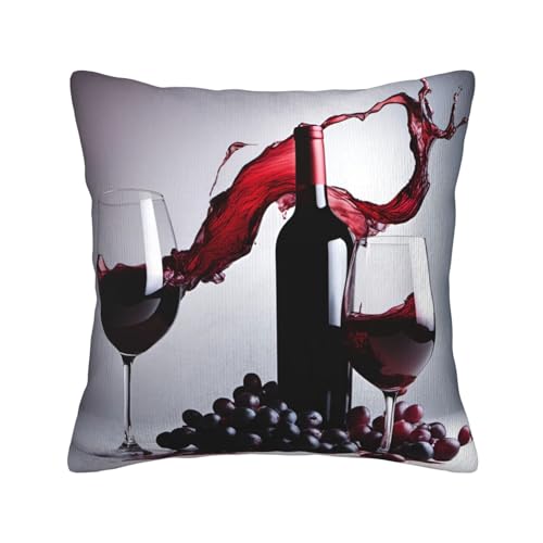 MGGAklp Dekorativer Kissenbezug aus Kord, Rotwein-Druck, für Sofa, Wohnzimmer, Couch, Bett MGGAklp Dekorativer Kissenbezug aus Kord, Rotwein-Druck, für Sofa, Wohnzimmer, Couch, Bett von MGGAklp