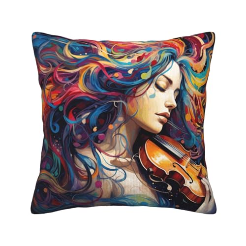 MGGAklp Dekorativer Kissenbezug aus Kordsamt mit buntem Musikdruck, für Sofa, Wohnzimmer, Couch, Bett MGGAklp Dekorativer Kissenbezug aus Kordsamt mit buntem Musikdruck, für Sofa, Wohnzimmer, Couch, Bett von MGGAklp