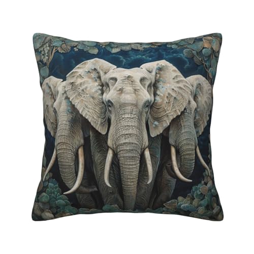 MGGAklp Dekorativer Kissenbezug mit Elefanten-Kunstdruck, Kordsamt, für Sofa, Wohnzimmer, Couch, Bett MGGAklp Dekorativer Kissenbezug mit Elefanten-Kunstdruck, Kordsamt, für Sofa, Wohnzimmer, Couch, Bett von MGGAklp