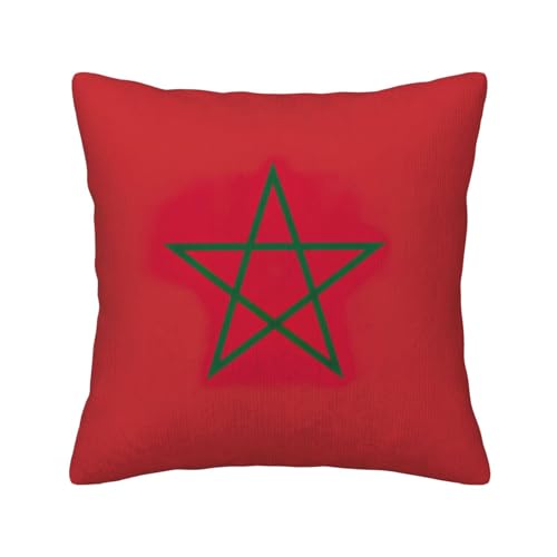 MGGAklp Dekorativer Kissenbezug mit Marokko-Flagge aus Kordsamt, für Sofa, Wohnzimmer, Couch, Bett MGGAklp Dekorativer Kissenbezug mit Marokko-Flagge aus Kordsamt, für Sofa, Wohnzimmer, Couch, Bett von MGGAklp