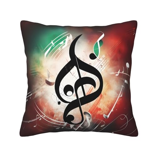 MGGAklp Dekorativer Kissenbezug mit Musiknoten-Druck, aus Kordsamt, für Sofa, Wohnzimmer, Couch, Bett MGGAklp Dekorativer Kissenbezug mit Musiknoten-Druck, aus Kordsamt, für Sofa, Wohnzimmer, Couch, Bett von MGGAklp