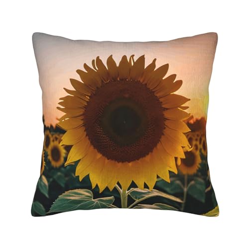 MGGAklp Dekorativer Kissenbezug mit Sonnenblumen- und Sonnenuntergang-Druck, Kordsamt, für Sofa, Wohnzimmer, Couch, Bett MGGAklp Dekorativer Kissenbezug mit Sonnenblumen- und Sonnenuntergang-Druck, Kordsamt, für Sofa, Wohnzimmer, Couch, Bett von MGGAklp