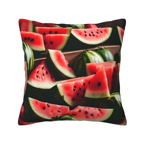 MGGAklp Dekorativer Kissenbezug mit Wassermelonen-Motiv, mit frischem Obstdruck, für Sofa, Wohnzimmer, Couch, Bett von MGGAklp