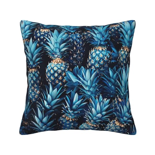 MGGAklp Dekorativer Kissenbezug mit blauem Ananas-Druck, für Sofa, Wohnzimmer, Couch, Bett von MGGAklp