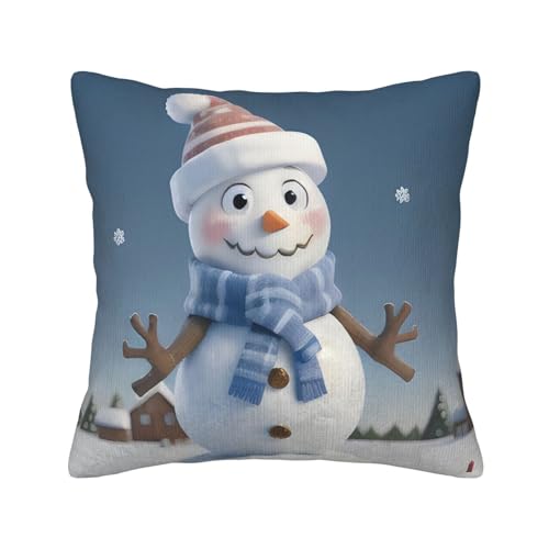 MGGAklp Dekorativer Kissenbezug mit niedlichem Schneemann-Druck, Kordsamt, für Sofa, Wohnzimmer, Couch, Bett MGGAklp Dekorativer Kissenbezug mit niedlichem Schneemann-Druck, Kordsamt, für Sofa, Wohnzimmer, Couch, Bett von MGGAklp