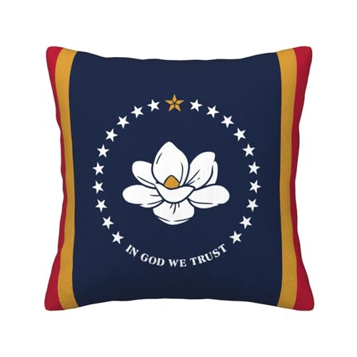 MGGAklp Mississippi Kissenbezüge mit Staatsflaggen-Druck, Kordsamt, dekorativer Überwurf-Kissenbezug für Sofa, Wohnzimmer, Couch, Bett MGGAklp Mississippi Kissenbezüge mit Staatsflaggen-Druck, Kordsamt, dekorativer Überwurf-Kissenbezug für Sofa, Wohnzimmer, Couch, Bett von MGGAklp