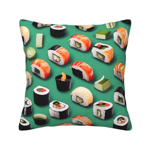 MGGAklp Sushi-Essens-Druck, Kordsamt, dekorativer Überwurf-Kissenbezug, für Sofa, Wohnzimmer, Couch, Bett von MGGAklp