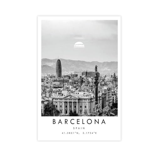 MGHDGD Barcelona Reise, Barcelona-Poster (2) Leinwand-Poster, Schlafzimmerdekoration, Landschaft, Büro, Raumdekoration, Geschenk, 40 x 60 cm von MGHDGD