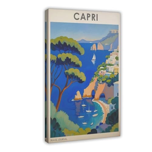 MGHDGD Capri-Reise, Vintage-Poster, Leinwand, Poster, Schlafzimmer, Dekoration, Landschaft, Büro, Raumdekoration, Geschenk, 20 x 30 cm MGHDGD Capri-Reise, Vintage-Poster, Leinwand, Poster, Schlafzimmer, Dekoration, Landschaft, Büro, Raumdekoration, Geschenk, 20 x 30 cm von MGHDGD