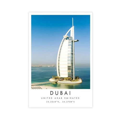 MGHDGD Dubai-Reise, Dubai-Poster, Leinwand-Poster, Schlafzimmer, Dekoration, Landschaft, Büro, Raumdekoration, Geschenk, 50 x 75 cm MGHDGD Dubai-Reise, Dubai-Poster, Leinwand-Poster, Schlafzimmer, Dekoration, Landschaft, Büro, Raumdekoration, Geschenk, 50 x 75 cm von MGHDGD