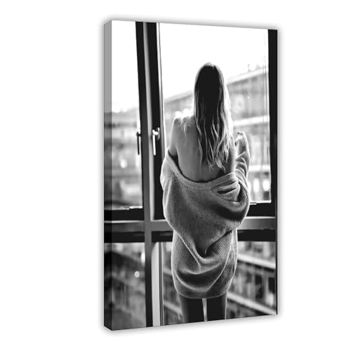 MGHDGD Feministisches Poster auf Leinwand, Motiv: Frau im Fenster, Schlafzimmer, Landschaft, Büro, Raumdekoration, Geschenk, 50 x 75 cm MGHDGD Feministisches Poster auf Leinwand, Motiv: Frau im Fenster, Schlafzimmer, Landschaft, Büro, Raumdekoration, Geschenk, 50 x 75 cm von MGHDGD