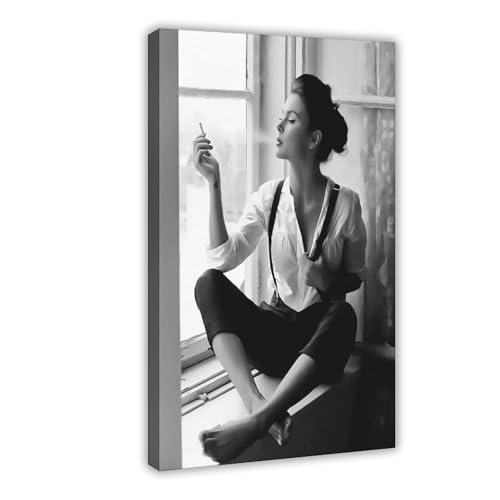 MGHDGD Feministisches Poster auf Leinwand, Motiv: Frau raucht im Fenster, Schlafzimmer, Dekoration, Landschaft, Büro, Raumdekoration, Geschenk, 30 x 45 cm MGHDGD Feministisches Poster auf Leinwand, Motiv: Frau raucht im Fenster, Schlafzimmer, Dekoration, Landschaft, Büro, Raumdekoration, Geschenk, 30 x 45 cm von MGHDGD