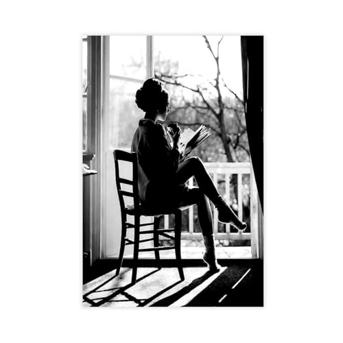 MGHDGD Leinwandposter mit Lesebuch im Fenster, Wandkunst, Druck, Bild Gemälde für Wohnzimmer, Schlafzimmer, Dekoration, 30 x 45 cm MGHDGD Leinwandposter mit Lesebuch im Fenster, Wandkunst, Druck, Bild Gemälde für Wohnzimmer, Schlafzimmer, Dekoration, 30 x 45 cm von MGHDGD