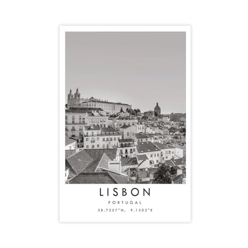 MGHDGD Lissabon-Reise, Lissabon-Poster (2) Leinwand-Poster, Schlafzimmerdekoration, Landschaft, Büro, Raumdekoration, Geschenk, 20 x 30 cm von MGHDGD