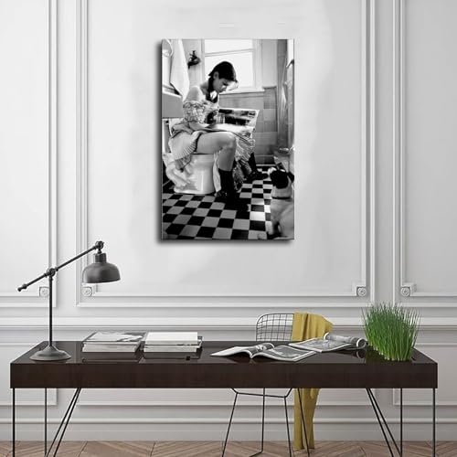 MGHDGD Lustiges Badezimmer-Leinwand-Poster, Motiv: Frau liest, Wandkunst, Druck, Gemälde für Wohnzimmer, Schlafzimmer, Dekoration, 60 x 90 cm MGHDGD Lustiges Badezimmer-Leinwand-Poster, Motiv: Frau liest, Wandkunst, Druck, Gemälde für Wohnzimmer, Schlafzimmer, Dekoration, 60 x 90 cm von MGHDGD